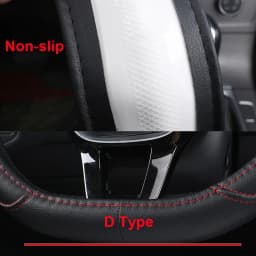 Car Steering Wheel Cover funda volante D Shape For Hyundai Creta II 2021 2022 D Type Braid on Steering-Wheel Wrap Protector