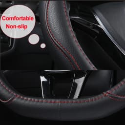 Car Steering Wheel Cover funda volante D Shape For Hyundai Creta II 2021 2022 D Type Braid on Steering-Wheel Wrap Protector
