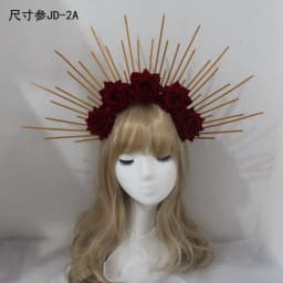 Lolita Headband Halo Headpiece Cosplay Baroque Tiara Crown Women Goddess Mary Sunburst Hair Accessories