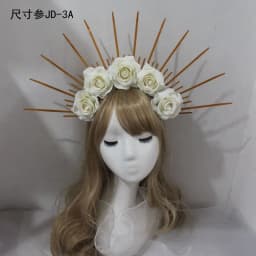 Lolita Headband Halo Headpiece Cosplay Baroque Tiara Crown Women Goddess Mary Sunburst Hair Accessories
