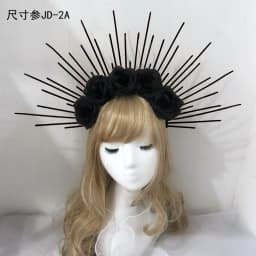 Lolita Headband Halo Headpiece Cosplay Baroque Tiara Crown Women Goddess Mary Sunburst Hair Accessories