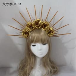 Lolita Headband Halo Headpiece Cosplay Baroque Tiara Crown Women Goddess Mary Sunburst Hair Accessories