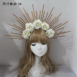 Lolita Headband Halo Headpiece Cosplay Baroque Tiara Crown Women Goddess Mary Sunburst Hair Accessories