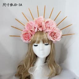 Lolita Headband Halo Headpiece Cosplay Baroque Tiara Crown Women Goddess Mary Sunburst Hair Accessories