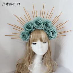 Lolita Headband Halo Headpiece Cosplay Baroque Tiara Crown Women Goddess Mary Sunburst Hair Accessories
