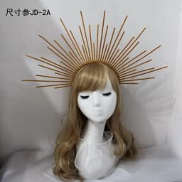 Lolita Headband Halo Headpiece Cosplay Baroque Tiara Crown Women Goddess Mary Sunburst Hair Accessories
