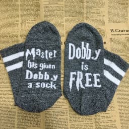 Unisex Novelty Socks 'Master Has Given Dobby a Sock Dobby Is Free' Funny Soft Cotton Letter For Women Men Christmas Present