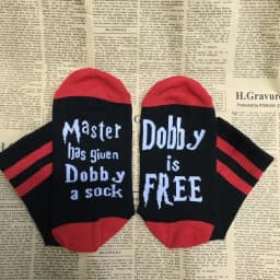 Unisex Novelty Socks 'Master Has Given Dobby a Sock Dobby Is Free' Funny Soft Cotton Letter For Women Men Christmas Present