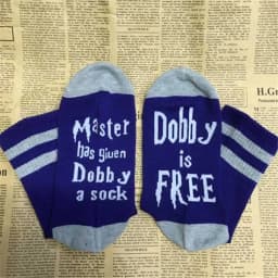 Unisex Novelty Socks 'Master Has Given Dobby a Sock Dobby Is Free' Funny Soft Cotton Letter For Women Men Christmas Present