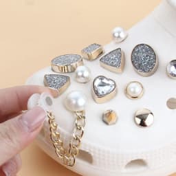 crystal lot shoes charms rhinestone crystal fake allow Accessories forsandals clogs shoe Decorations man kids gifts