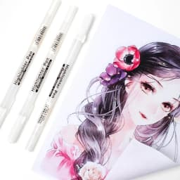 3 Pcs Creative White Ink Gel Pen Highlight Marker Pen 0.8mm Fine Tip for Student Stationery Drawing Art Writing School Supplies