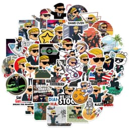 10/30/50PCS Stock Wall Street Bets Cartoon Stickers Graffiti Decals Bike Travel Luggage Guitar Laptop Waterproof Cool Sticker