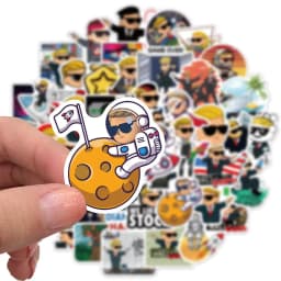 10/30/50PCS Stock Wall Street Bets Cartoon Stickers Graffiti Decals Bike Travel Luggage Guitar Laptop Waterproof Cool Sticker