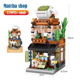 1608pcs Mini City Street View House Japanese Store 4 in 1 Model Building Blocks Architecture Friends Bricks Toys for Girls Gifts