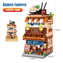 1608pcs Mini City Street View House Japanese Store 4 in 1 Model Building Blocks Architecture Friends Bricks Toys for Girls Gifts