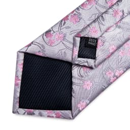 Floral Pink Ties For Men Wedding Party Man Tie Handkerchief Brooch Cufflinks Set Men Accessories Gravata
