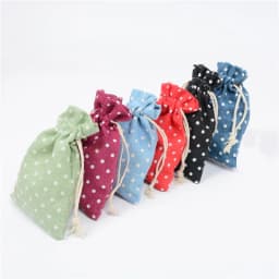10pcs Dot Pattern Jute Bag Sack Cotton Bag Drawstring Christmas Gift Bags for Gift Packaging Bags Wedding Party Pouches 10x14cm