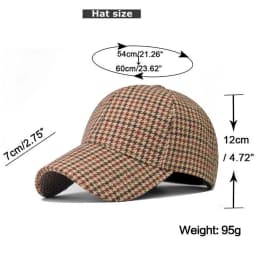 FS Luxury Houndstooth Baseball Caps For Men Brand Women Brown Plaid Designer Hat High Quality Cotton Trucker Cap Casquette Homme