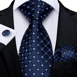 Blue Red Black Plaid Fashion Brand Men's Ties Set Luxury Wedding Neck Tie Pocket Square Cufflinks Gift For Men Dropshipping