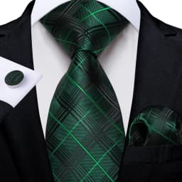 Blue Red Black Plaid Fashion Brand Men's Ties Set Luxury Wedding Neck Tie Pocket Square Cufflinks Gift For Men Dropshipping