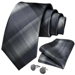 Blue Red Black Plaid Fashion Brand Men's Ties Set Luxury Wedding Neck Tie Pocket Square Cufflinks Gift For Men Dropshipping