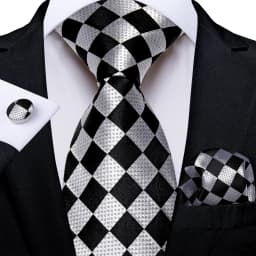Blue Red Black Plaid Fashion Brand Men's Ties Set Luxury Wedding Neck Tie Pocket Square Cufflinks Gift For Men Dropshipping