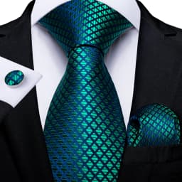 Blue Red Black Plaid Fashion Brand Men's Ties Set Luxury Wedding Neck Tie Pocket Square Cufflinks Gift For Men Dropshipping