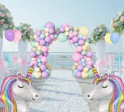 147Pcs Unicorn Birthday Balloons Arch Garland Kit Happy Birthday Banner for Girls Unicorn Birthday Party Decorations Baby Shower