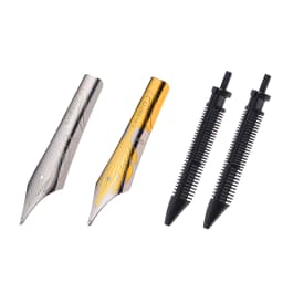 2PCS Kaigelu Fountain Pen Nib Long Knife Grinding Nib and Feed Flame/Rhombus Mark for Jinhao 100 450 Yongsheng 699 Majohn T1 C1