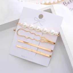 2020 New Ins Pearl Hairpins One Character Clip Women Girls Trendy Headwear Barrettes Fashion Hair Accessories Hairgrip Wholesale