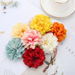 10Pcs Silk Dahlia Flower Heads Artificial Flower For Home Decor Wall Flowers Wedding Party Wreath Dahlia DIY Crafts Fake Flowers