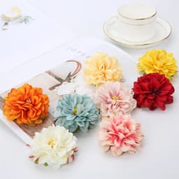 10Pcs Silk Dahlia Flower Heads Artificial Flower For Home Decor Wall Flowers Wedding Party Wreath Dahlia DIY Crafts Fake Flowers