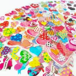 8sheets 3D Cartoon Sweet Hearts Stickers for Girls Kids Birthday Gift Scrapbooking Teachers Reward Heart Shape DIY Sticker Toys