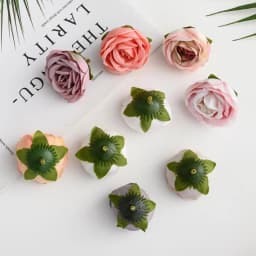 10PCS Artificial Flowers Silk Tea Buds Roses Head Valentine's D Garland Scrapbooking Home Decor Wedding Decorative DIY Gifts Box