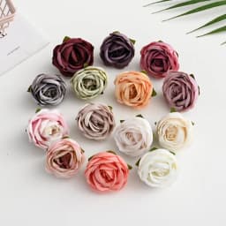 10PCS Artificial Flowers Silk Tea Buds Roses Head Valentine's D Garland Scrapbooking Home Decor Wedding Decorative DIY Gifts Box