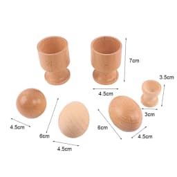 Infant Montessori Material 3D Object Fitting Exercise Practic Toys Egg Cup Ball Cup Wood Toy 8-12 Month Baby Hand & Feet Finders