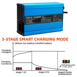 16.8V 10A Charger Smart Aluminum Shell Is Suitable For Lithium Ion Battery 4S 14.8V Blue
