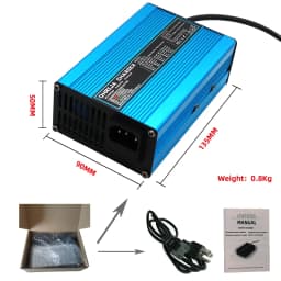 16.8V 10A Charger Smart Aluminum Shell Is Suitable For Lithium Ion Battery 4S 14.8V Blue