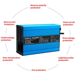 16.8V 10A Charger Smart Aluminum Shell Is Suitable For Lithium Ion Battery 4S 14.8V Blue