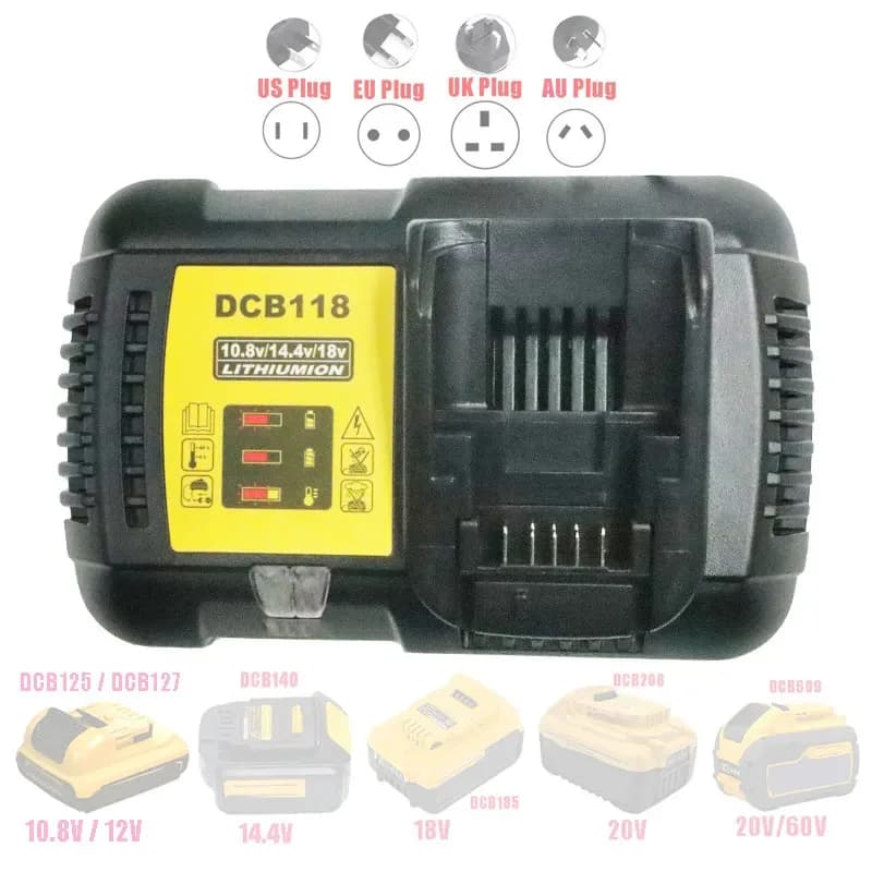 DCB118 Li-ion Battery Charger Charging 4.5A For DeWalt 10.8V 12V 14.4V 18V 20V 60V DCB101 DCB200 DCB140 DCB105 DCB112 DCB115