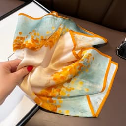 New 2027 Pashmina 100% Silk Scarf Fashion Women Summer Beach Elegant Small Scarves Shawl Poncho 53*53cm Hijab Bandana Kerchief