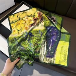 New 2027 Pashmina 100% Silk Scarf Fashion Women Summer Beach Elegant Small Scarves Shawl Poncho 53*53cm Hijab Bandana Kerchief
