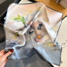 New 2027 Pashmina 100% Silk Scarf Fashion Women Summer Beach Elegant Small Scarves Shawl Poncho 53*53cm Hijab Bandana Kerchief