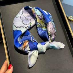 New 2027 Pashmina 100% Silk Scarf Fashion Women Summer Beach Elegant Small Scarves Shawl Poncho 53*53cm Hijab Bandana Kerchief