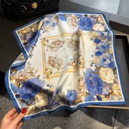 New 2027 Pashmina 100% Silk Scarf Fashion Women Summer Beach Elegant Small Scarves Shawl Poncho 53*53cm Hijab Bandana Kerchief