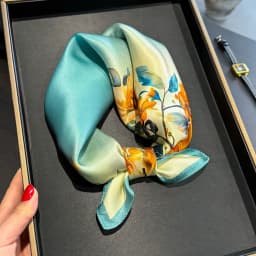 New 2027 Pashmina 100% Silk Scarf Fashion Women Summer Beach Elegant Small Scarves Shawl Poncho 53*53cm Hijab Bandana Kerchief