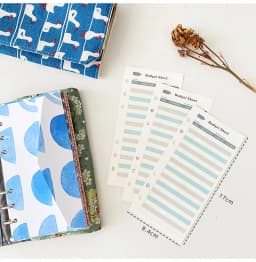A6 Size 12Pcs Budget Card Six-color Hole Cash Plan Consumption Card Paper Budget Business Envelope Letter Paper Printing Set