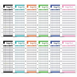 A6 Size 12Pcs Budget Card Six-color Hole Cash Plan Consumption Card Paper Budget Business Envelope Letter Paper Printing Set