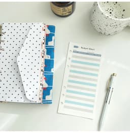 A6 Size 12Pcs Budget Card Six-color Hole Cash Plan Consumption Card Paper Budget Business Envelope Letter Paper Printing Set