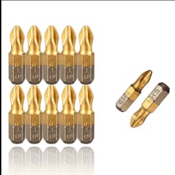 10pcs/Set 25mm Screwdriver Bits 1/4 Inch Titanium Coated Anti Slip Hex Shank PH2 Electric Screw Driver Bit Hand Tools